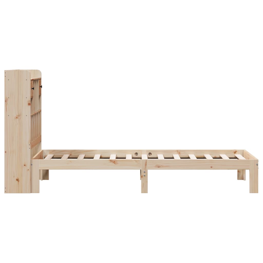 Bookcase Bed without Mattress 100x200cm Solid Wood Pine