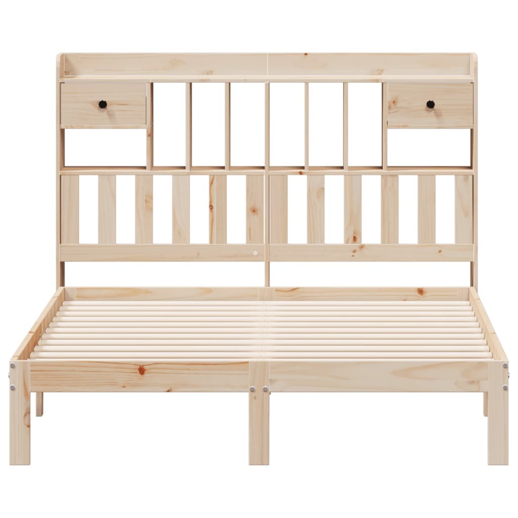 Bookcase Bed without Mattress 150x200cm Solid Wood Pine