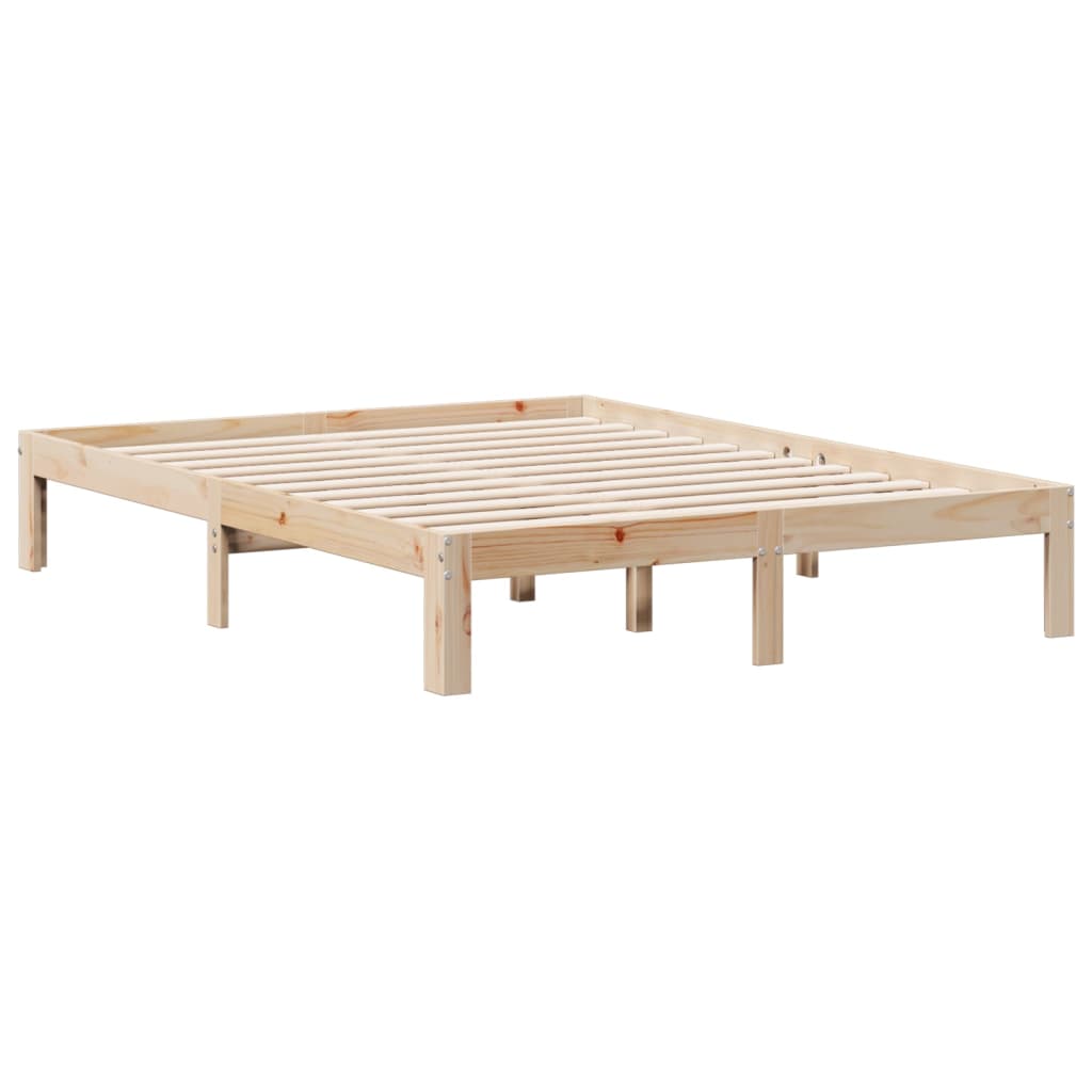 Bookcase Bed without Mattress 150x200cm Solid Wood Pine