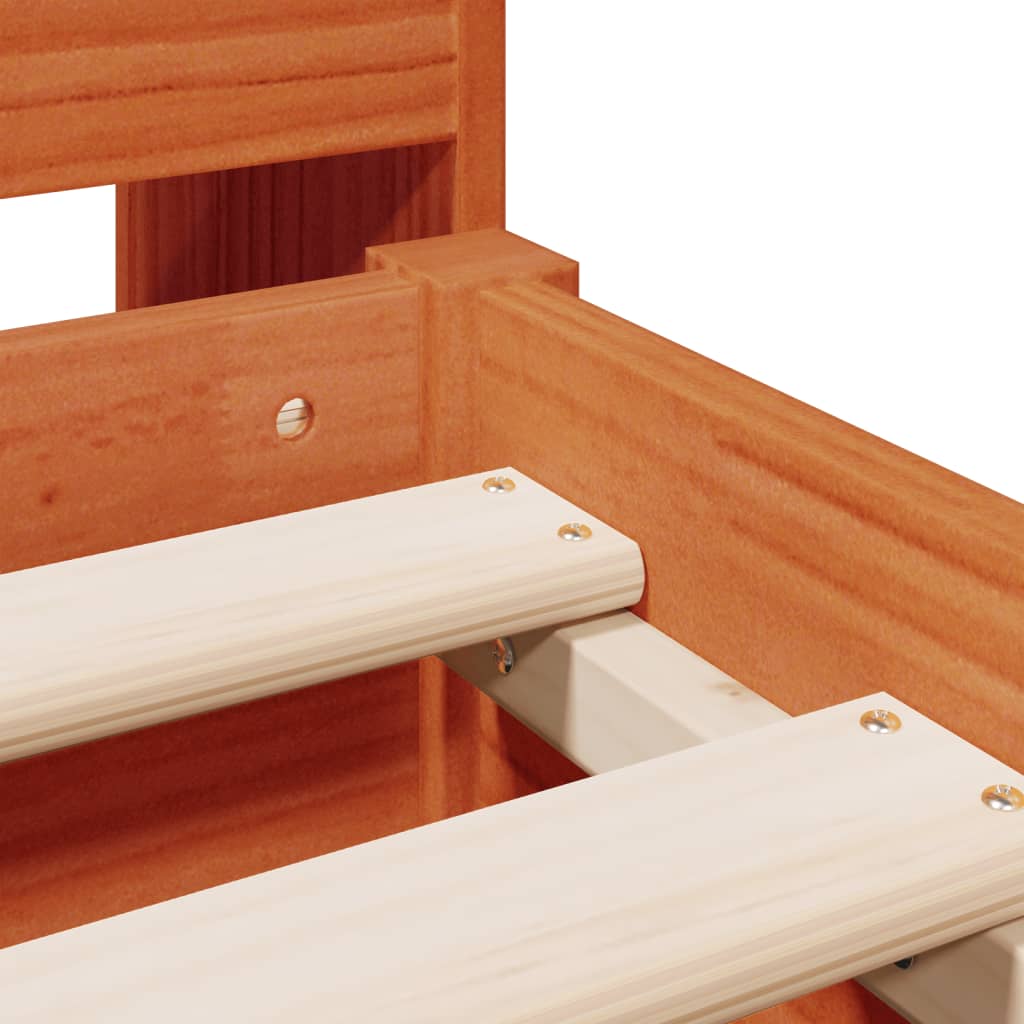 Bookcase Bed without Mattress Wax Brown 140x200 cm Solid Wood Pine