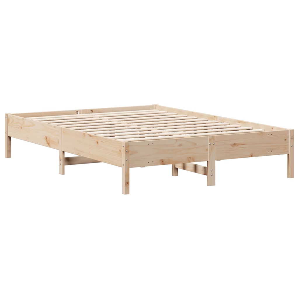 Bookcase Bed without Mattress 140x190 cm Solid Wood Pine