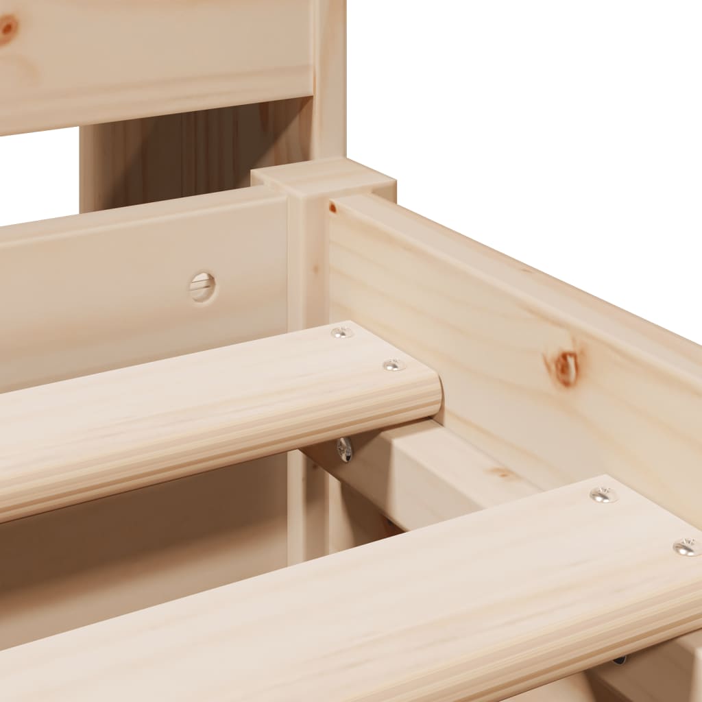 Bookcase Bed without Mattress 140x190 cm Solid Wood Pine