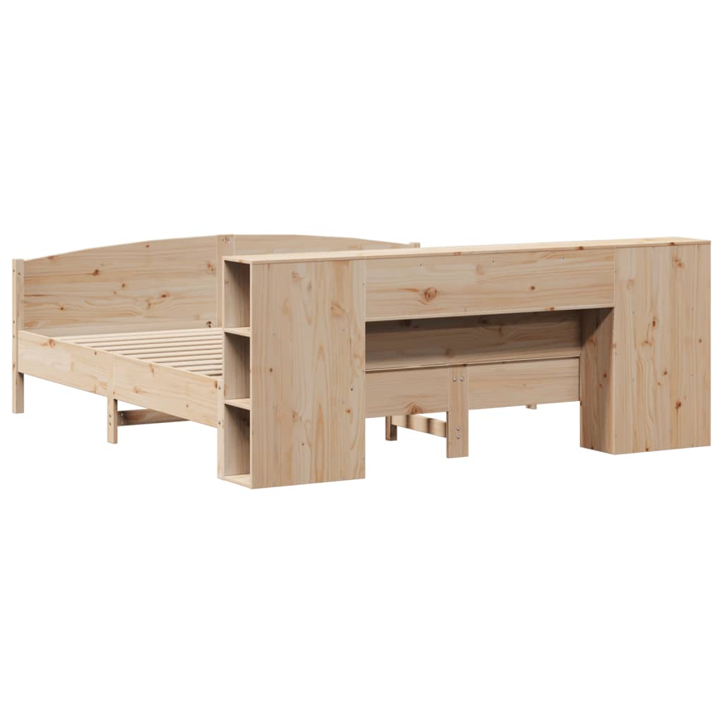 Bookcase Bed without Mattress 200x200cm Solid Wood Pine