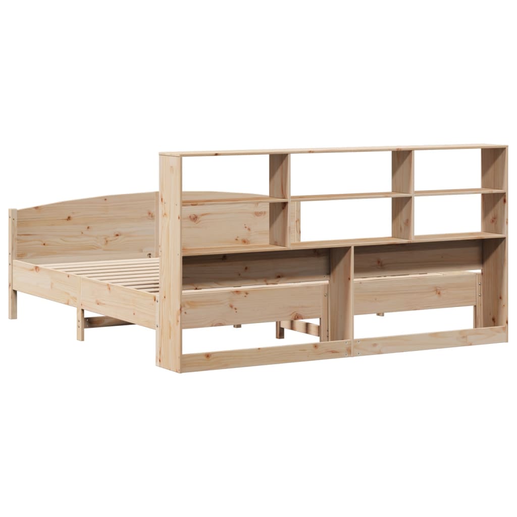 Bookcase Bed without Mattress 180x200 cm Super King Solid Wood Pine