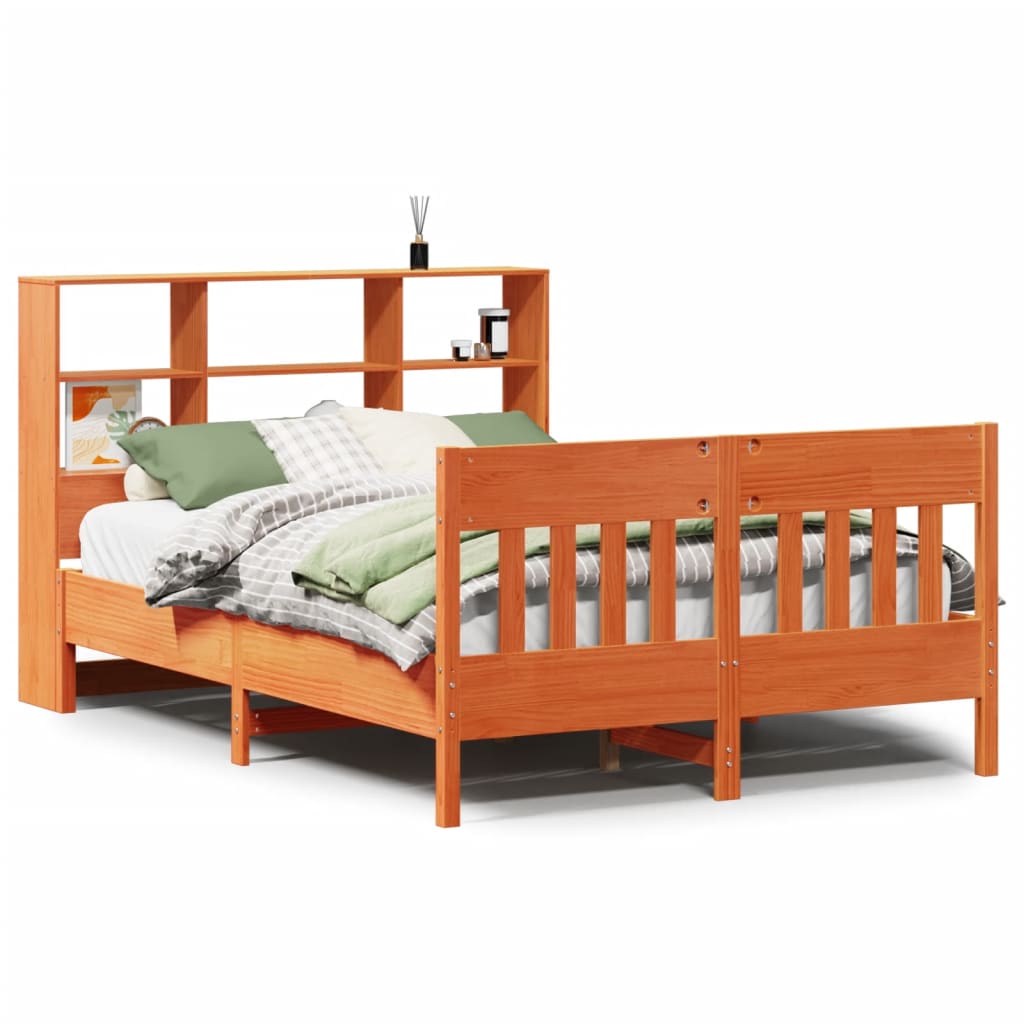 Bed Frame without Mattress Wax Brown 120x200 cm Solid Wood Pine