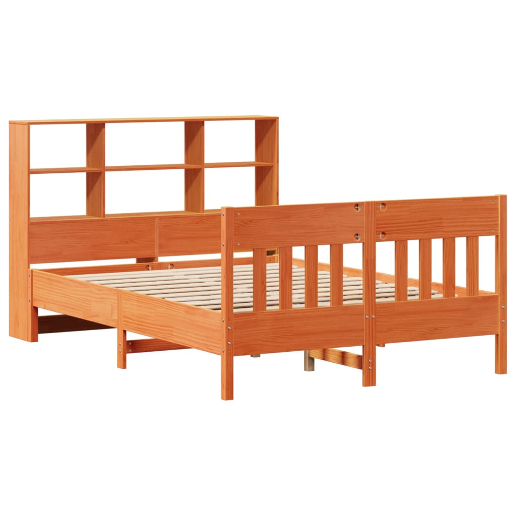 Bed Frame without Mattress Wax Brown 120x200 cm Solid Wood Pine