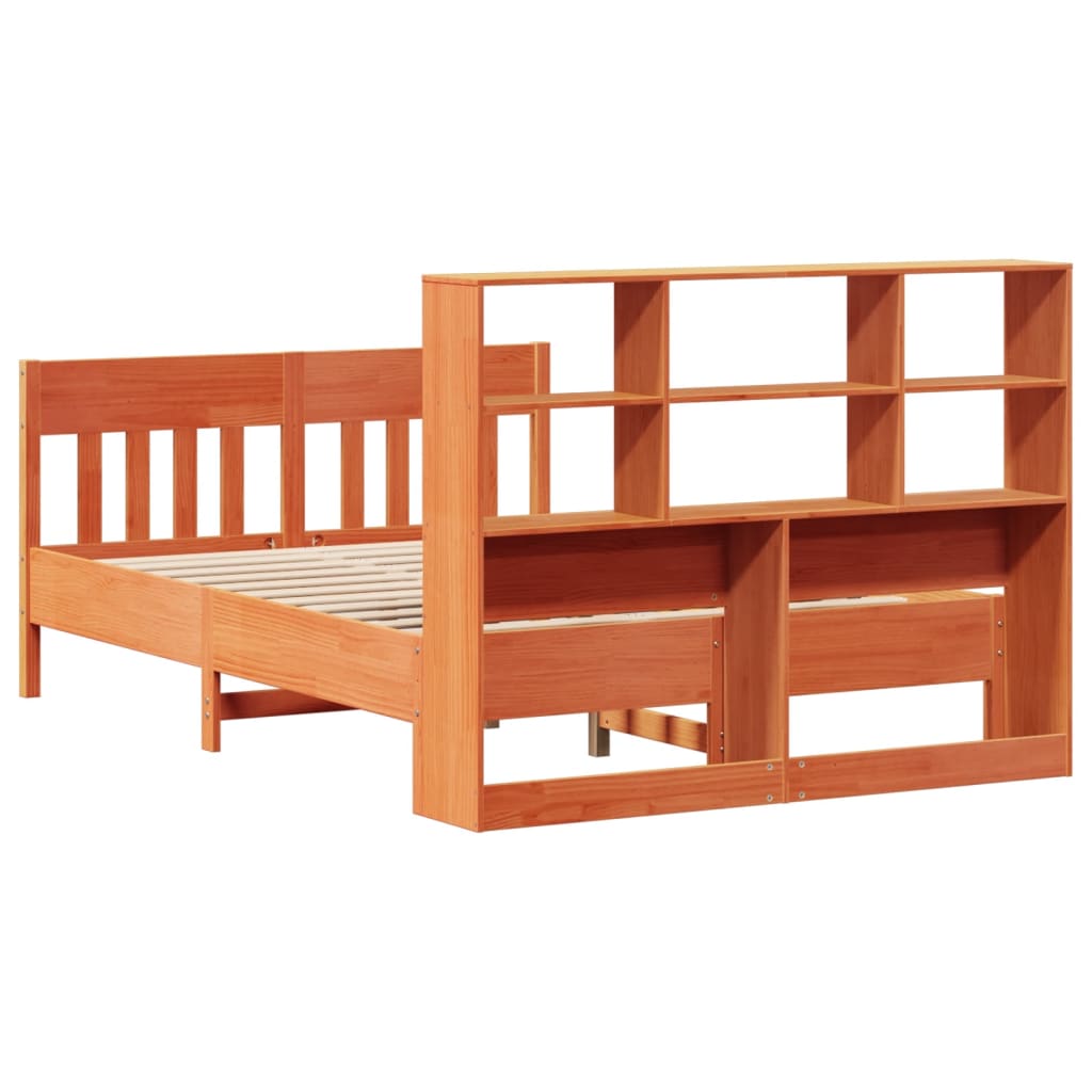 Bed Frame without Mattress Wax Brown 120x200 cm Solid Wood Pine