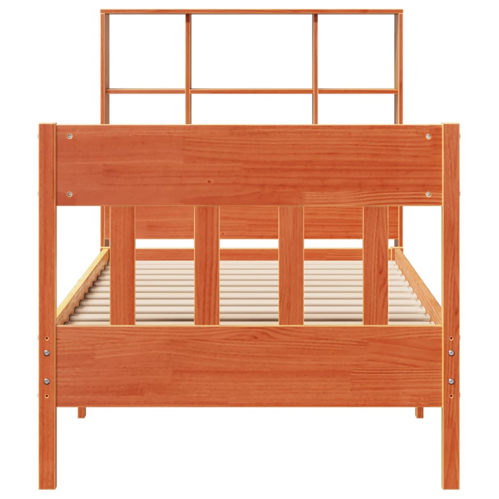 Bed Frame without Mattress Wax Brown 100x200 cm Solid Wood Pine
