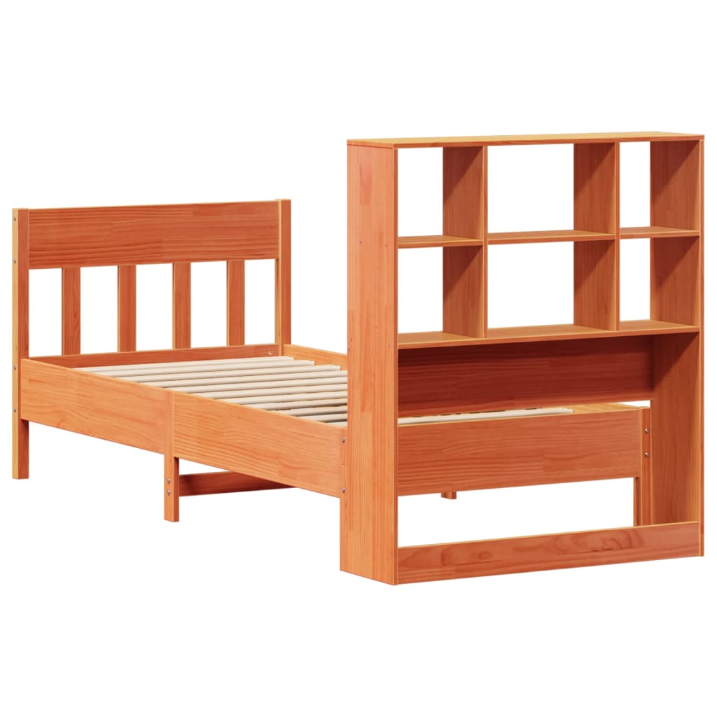 Bed Frame without Mattress Wax Brown 100x200 cm Solid Wood Pine