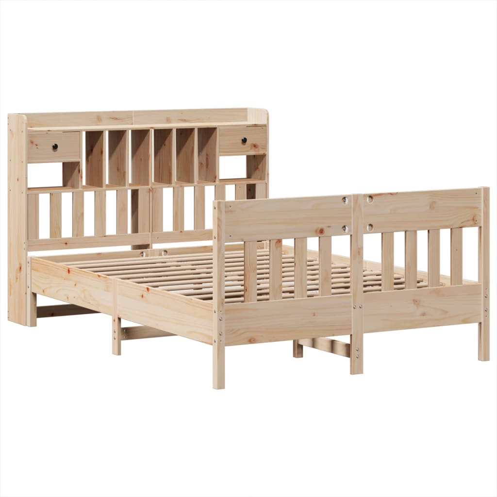Bed Frame without Mattress 150x200 cm King Size Solid Wood Pine