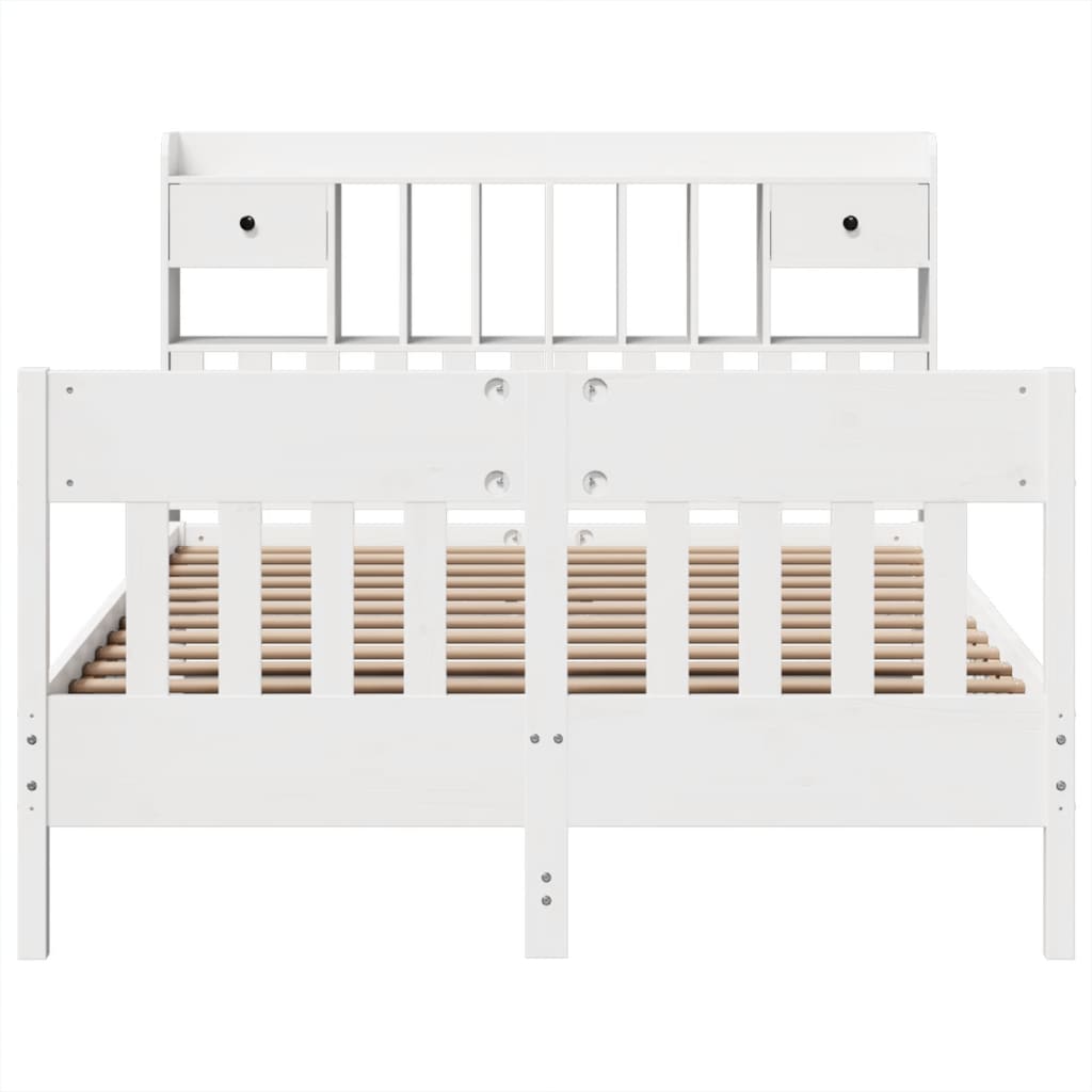 Bed Frame without Mattress White 140x200 cm Solid Wood Pine