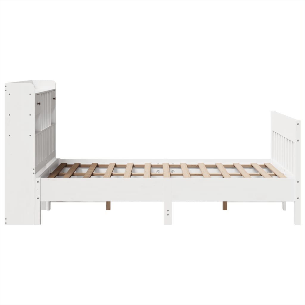Bed Frame without Mattress White 135x190 cm Solid Wood Pine