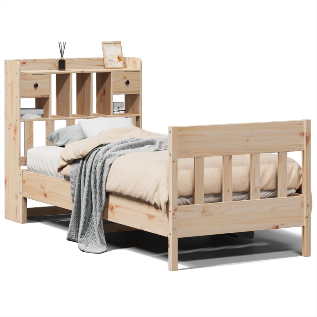 Bed Frame without Mattress 75x190 cm Small Single Solid Wood Pine