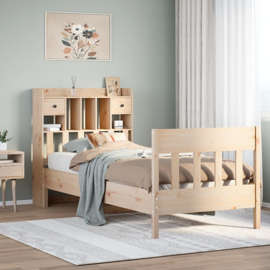 Bed Frame without Mattress 75x190 cm Small Single Solid Wood Pine