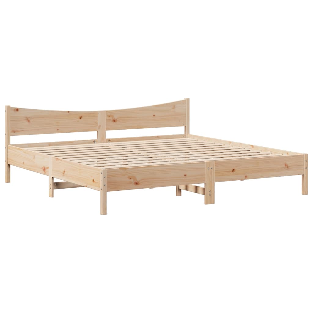 Bed Frame without Mattress 200x200 cm Solid Wood Pine