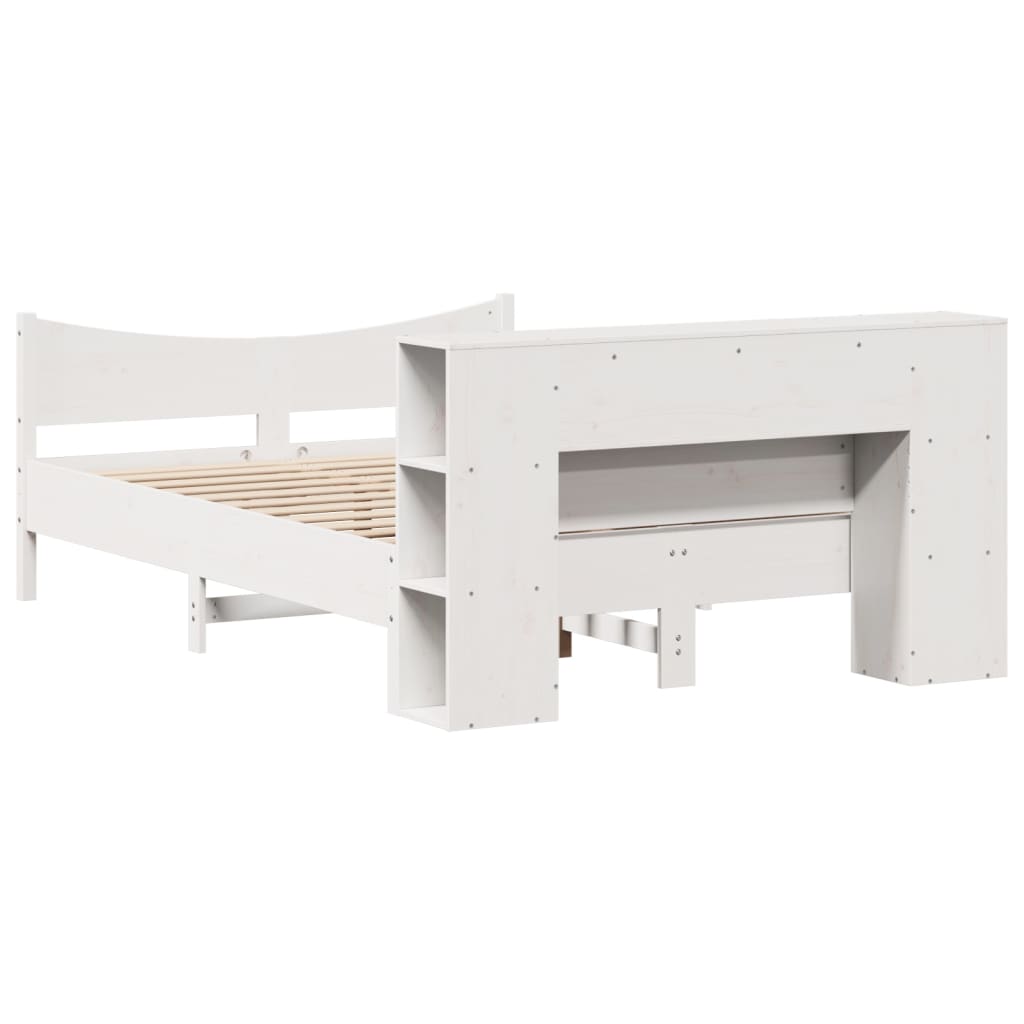 Bed Frame without Mattress White 120x200 cm Solid Wood Pine
