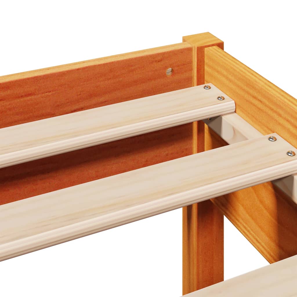 Bed Frame without Mattress Wax Brown 120x200 cm Solid Wood Pine