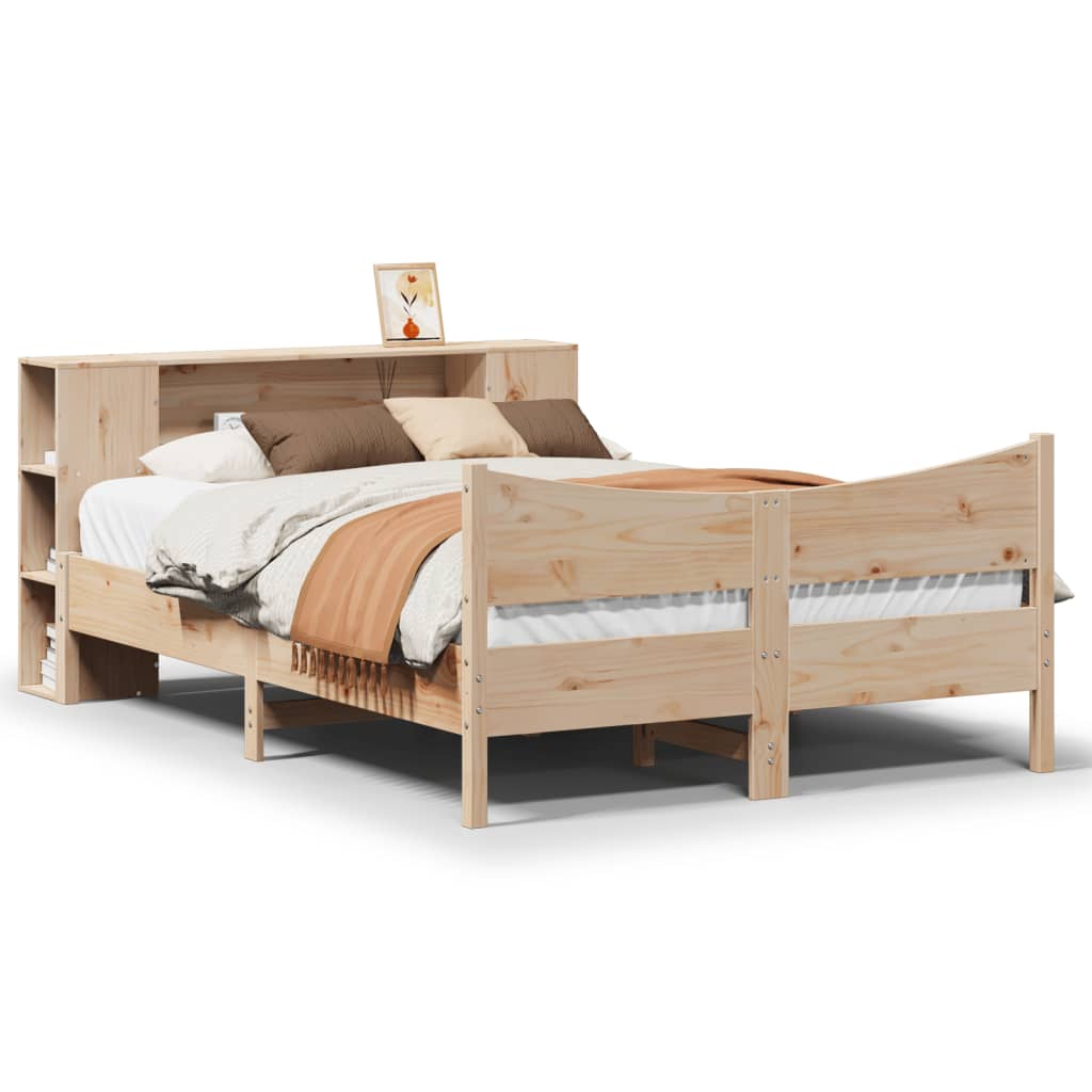 Bed Frame without Mattress 135x190 cm Double Solid Wood Pine