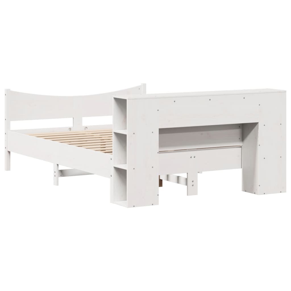 Bed Frame without Mattress White 120x190 cm Small Double Solid Wood Pine