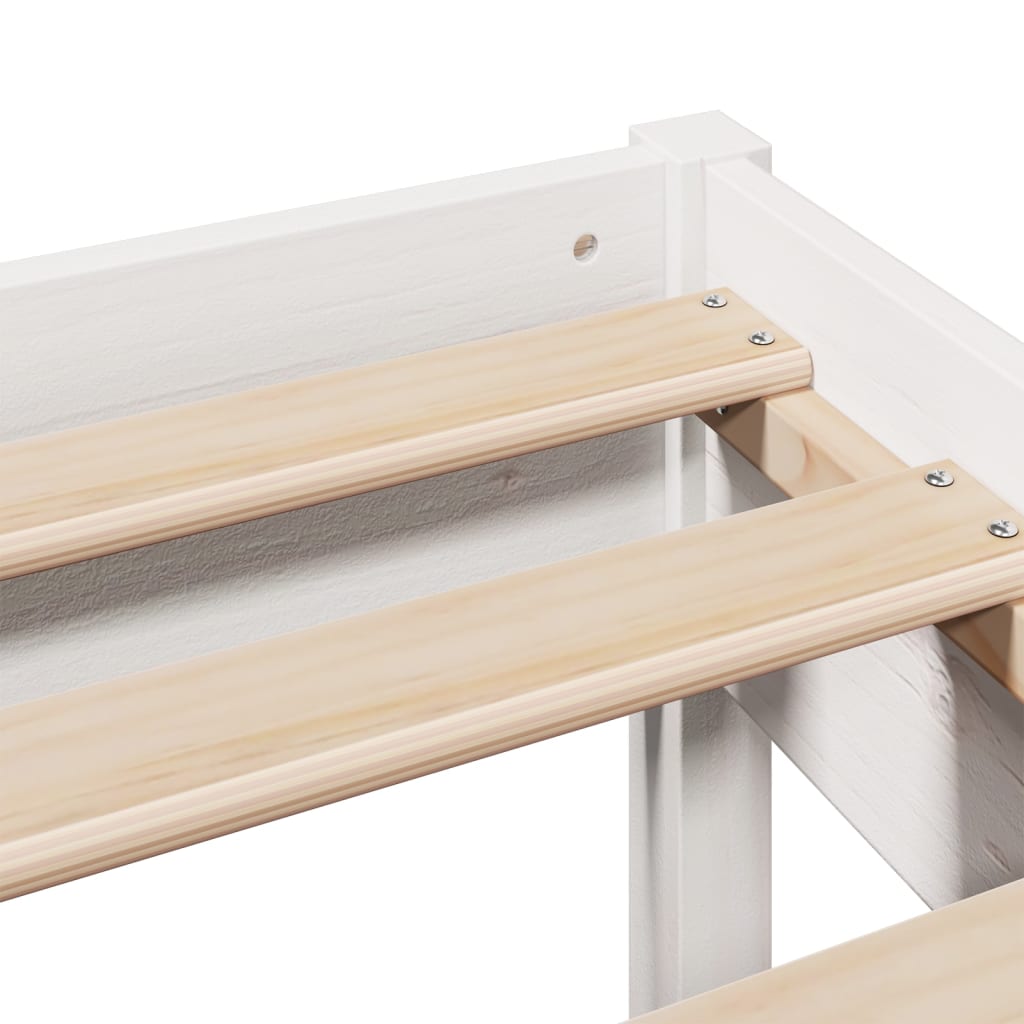 Bed Frame without Mattress White 120x190 cm Small Double Solid Wood Pine