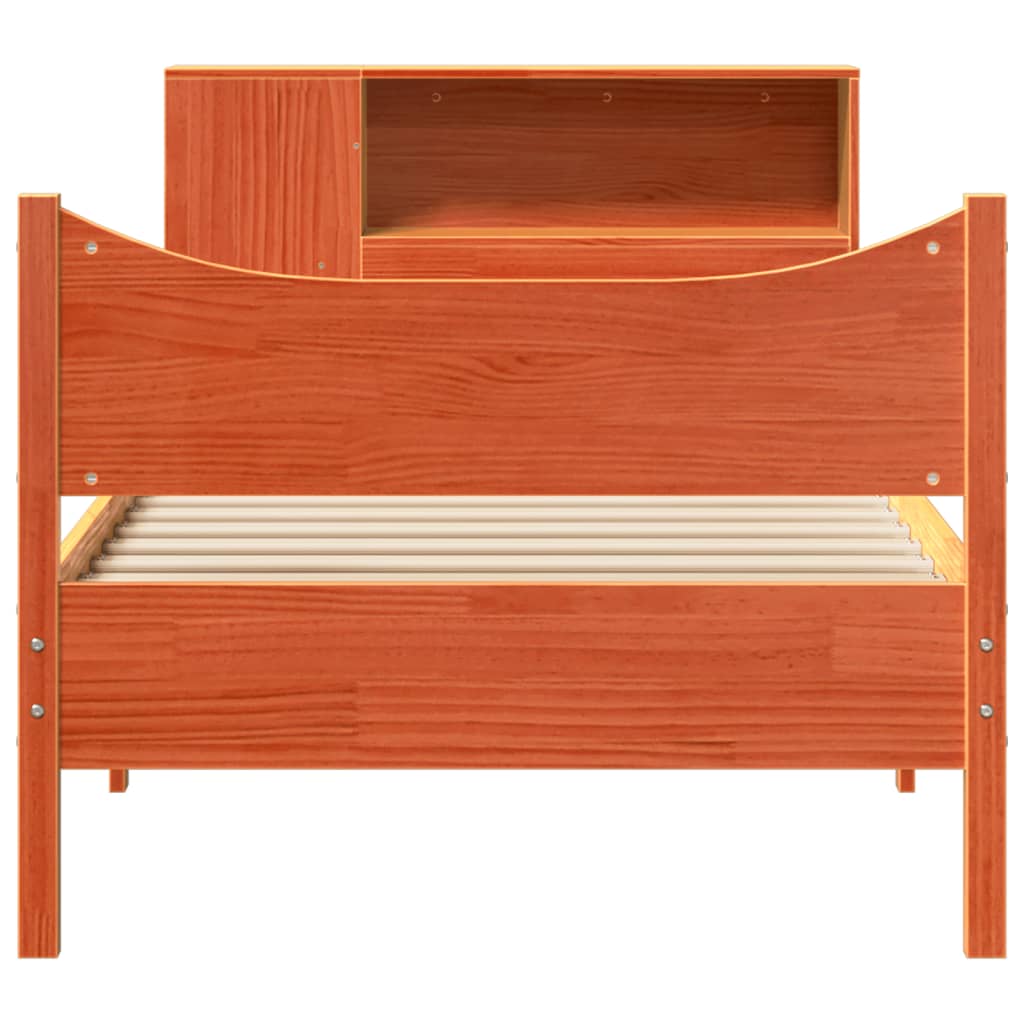 Bed Frame without Mattress Wax Brown 75x190 cm Small Single Solid Wood Pine