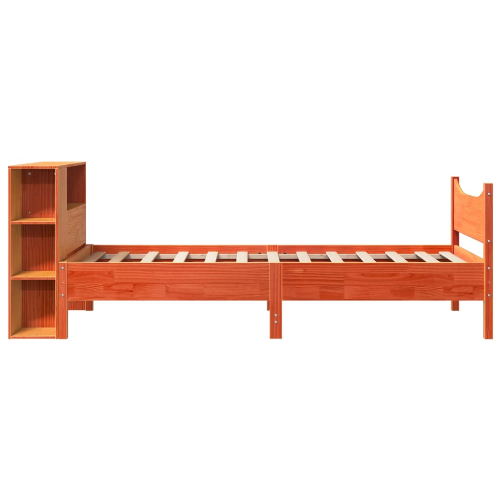 Bed Frame without Mattress Wax Brown 75x190 cm Small Single Solid Wood Pine
