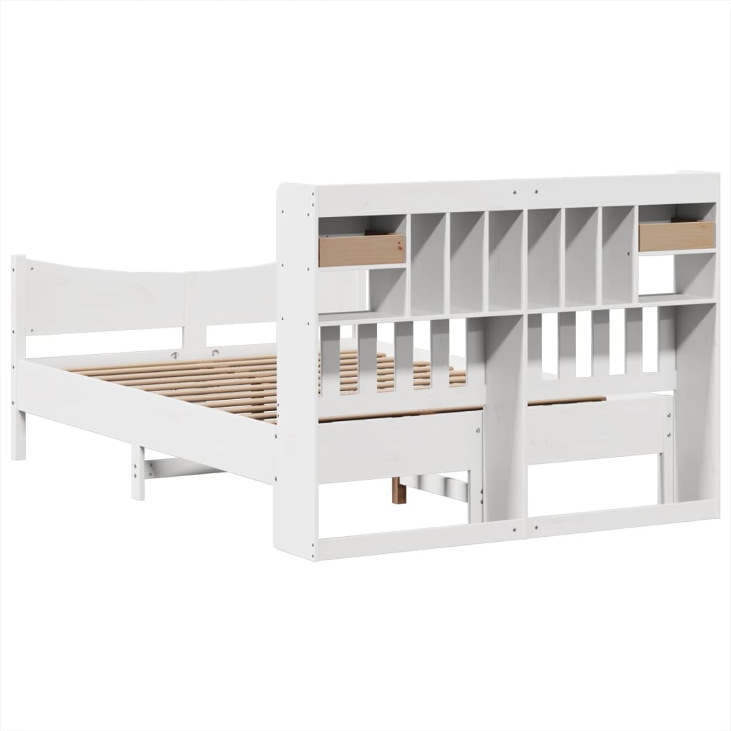 Bed Frame without Mattress White 160x200 cm Solid Wood Pine