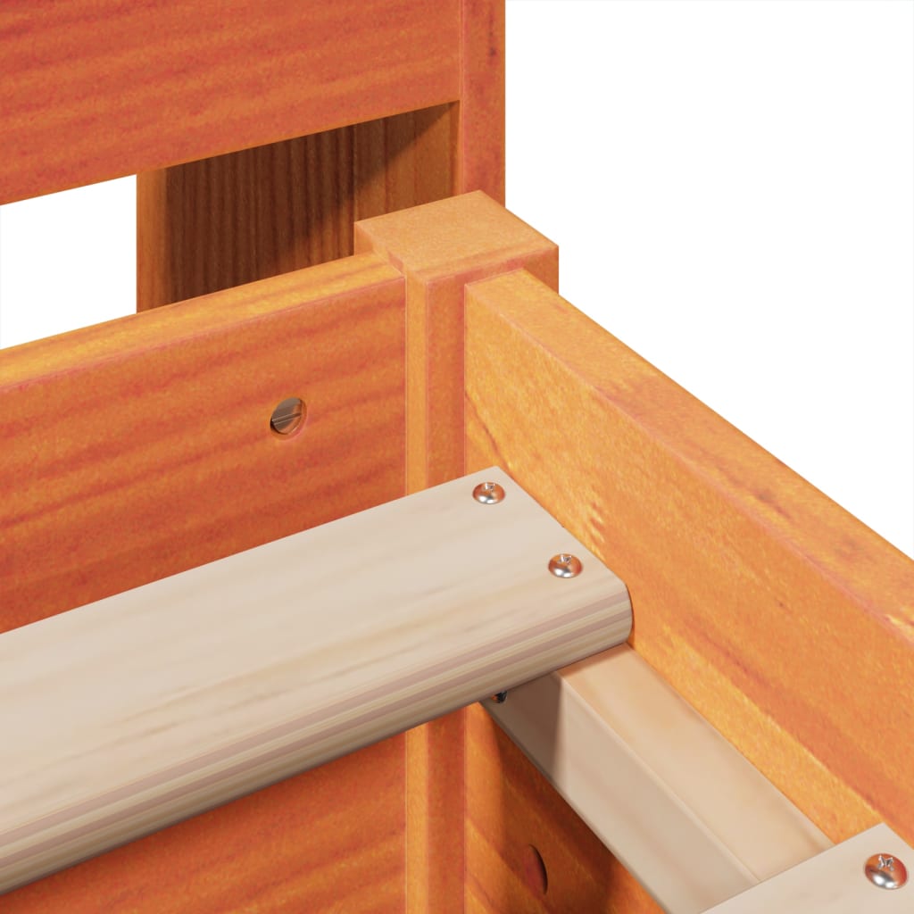 Bed Frame without Mattress Wax Brown 140x190 cm Solid Wood Pine