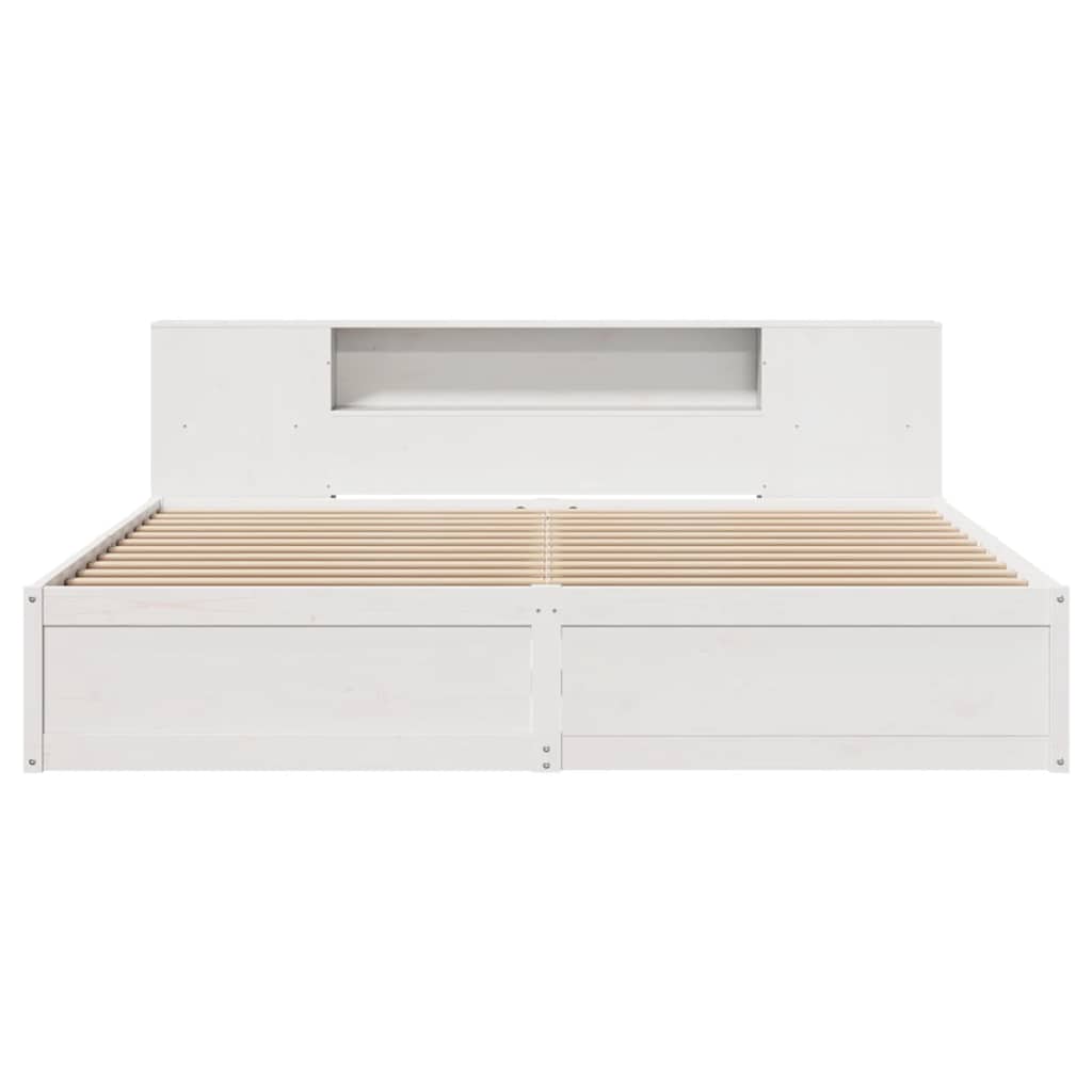 Bed Frame without Mattress White 180x200 cm Super King Solid Wood Pine