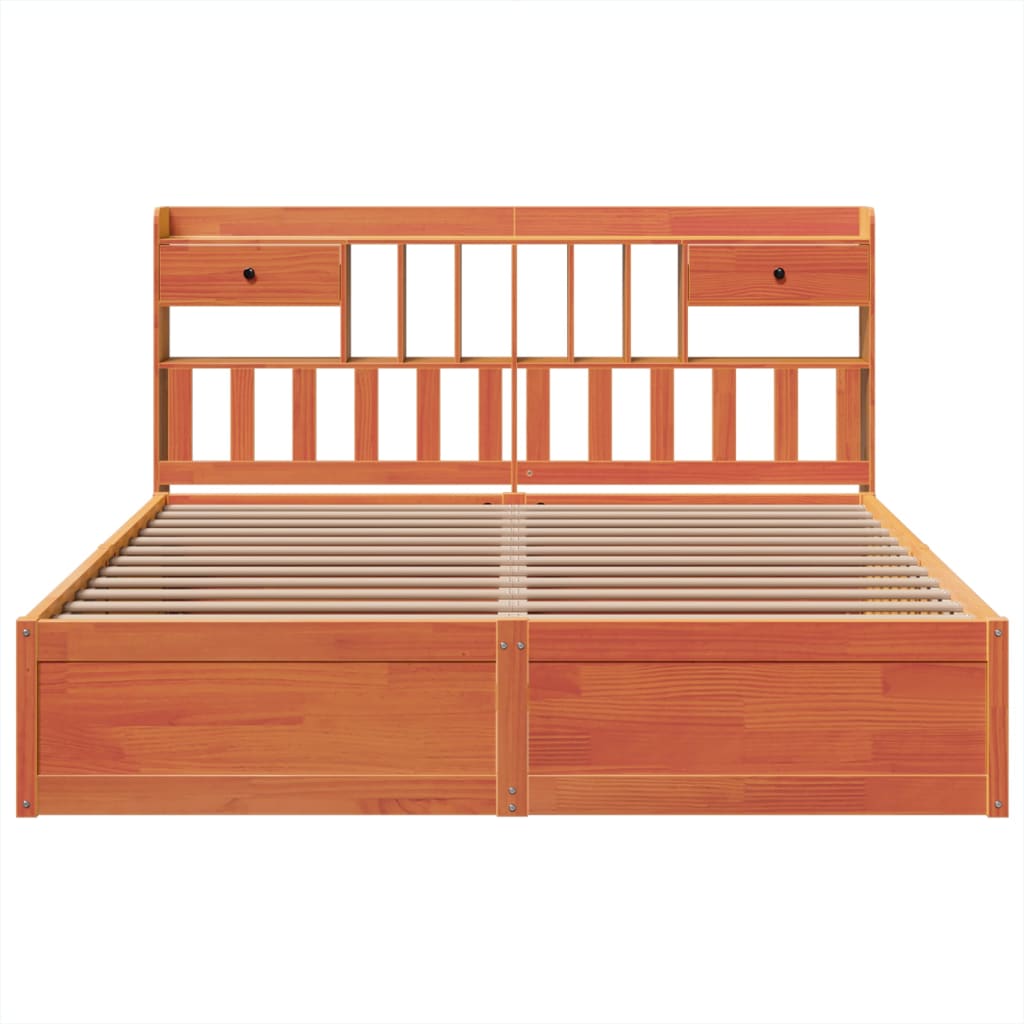 Bed Frame without Mattress Wax Brown 180x200 cm Super King Solid Wood Pine