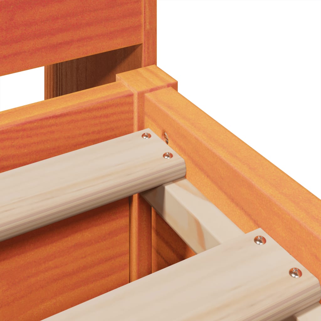 Bed Frame without Mattress Wax Brown 180x200 cm Super King Solid Wood Pine