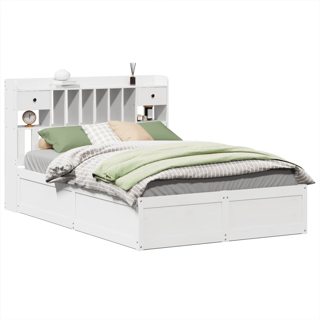 Bed Frame without Mattress White 160x200 cm Solid Wood Pine