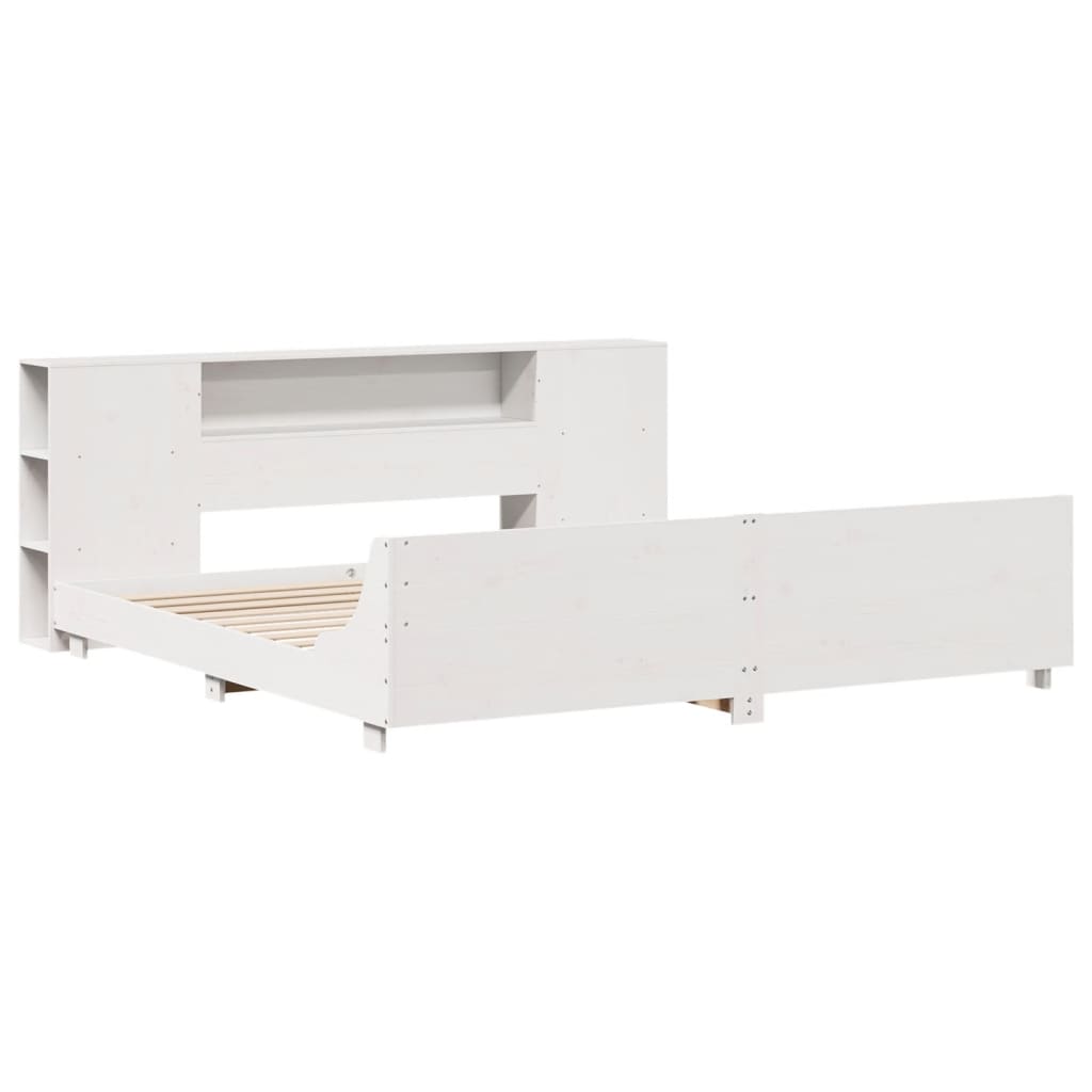 Bed Frame without Mattress White 180x200 cm Super King Solid Wood Pine
