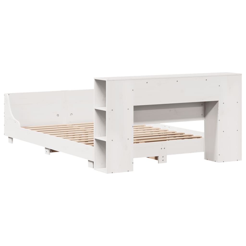 Bed Frame without Mattress White 120x190 cm Small Double Solid Wood Pine