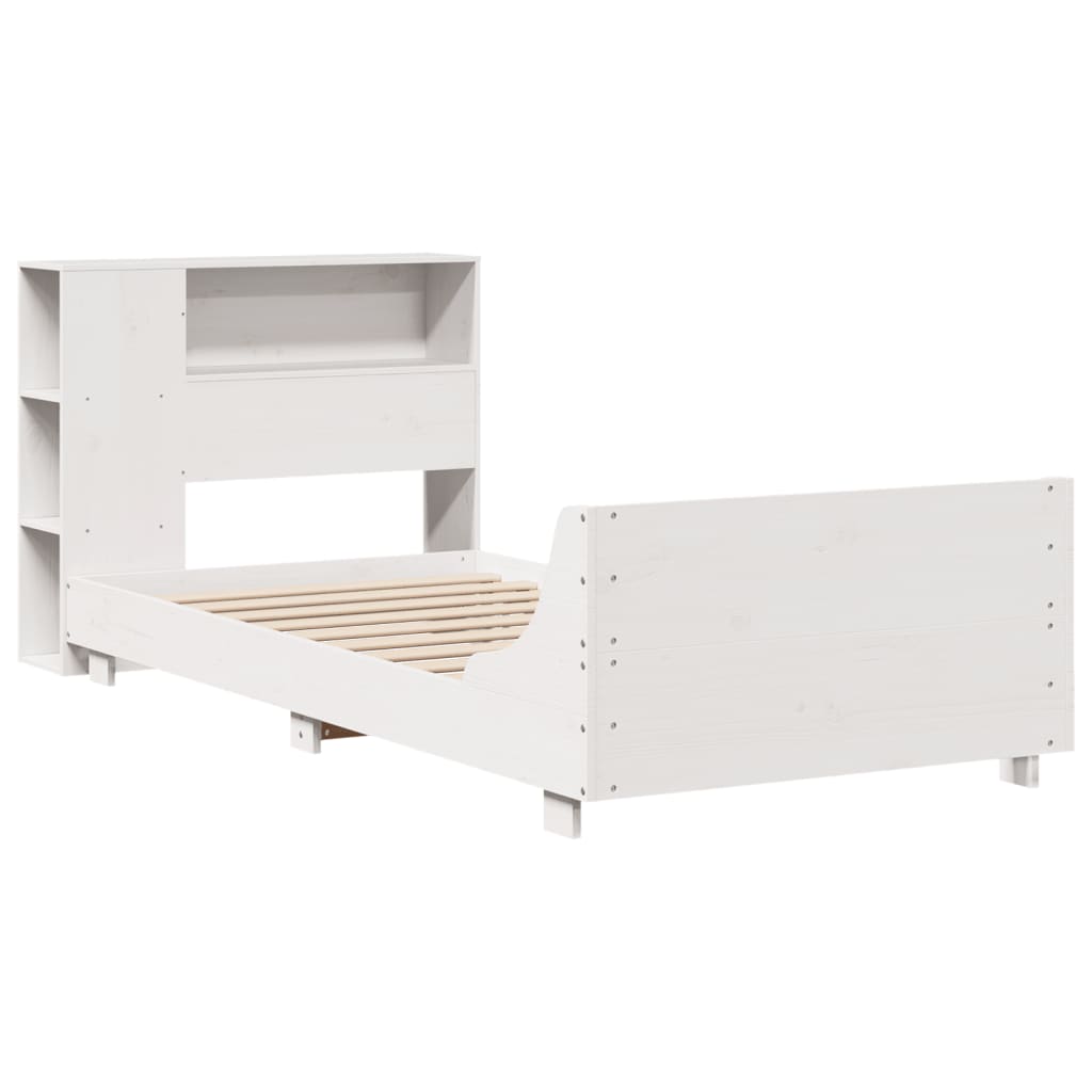 Bed Frame without Mattress White 100x200 cm Solid Wood Pine
