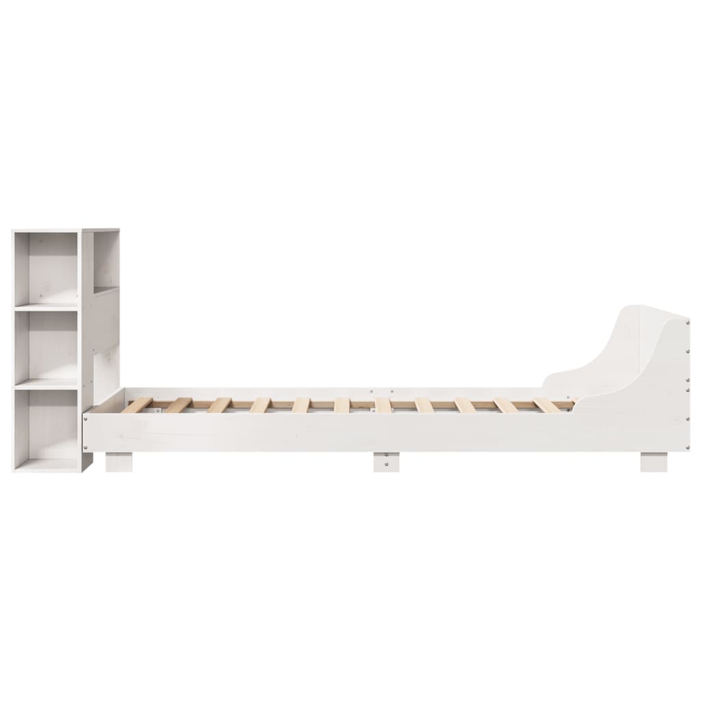 Bed Frame without Mattress White 100x200 cm Solid Wood Pine