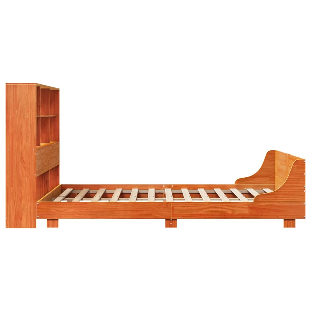 Bed Frame without Mattress Wax Brown 140x200 cm Solid Wood Pine