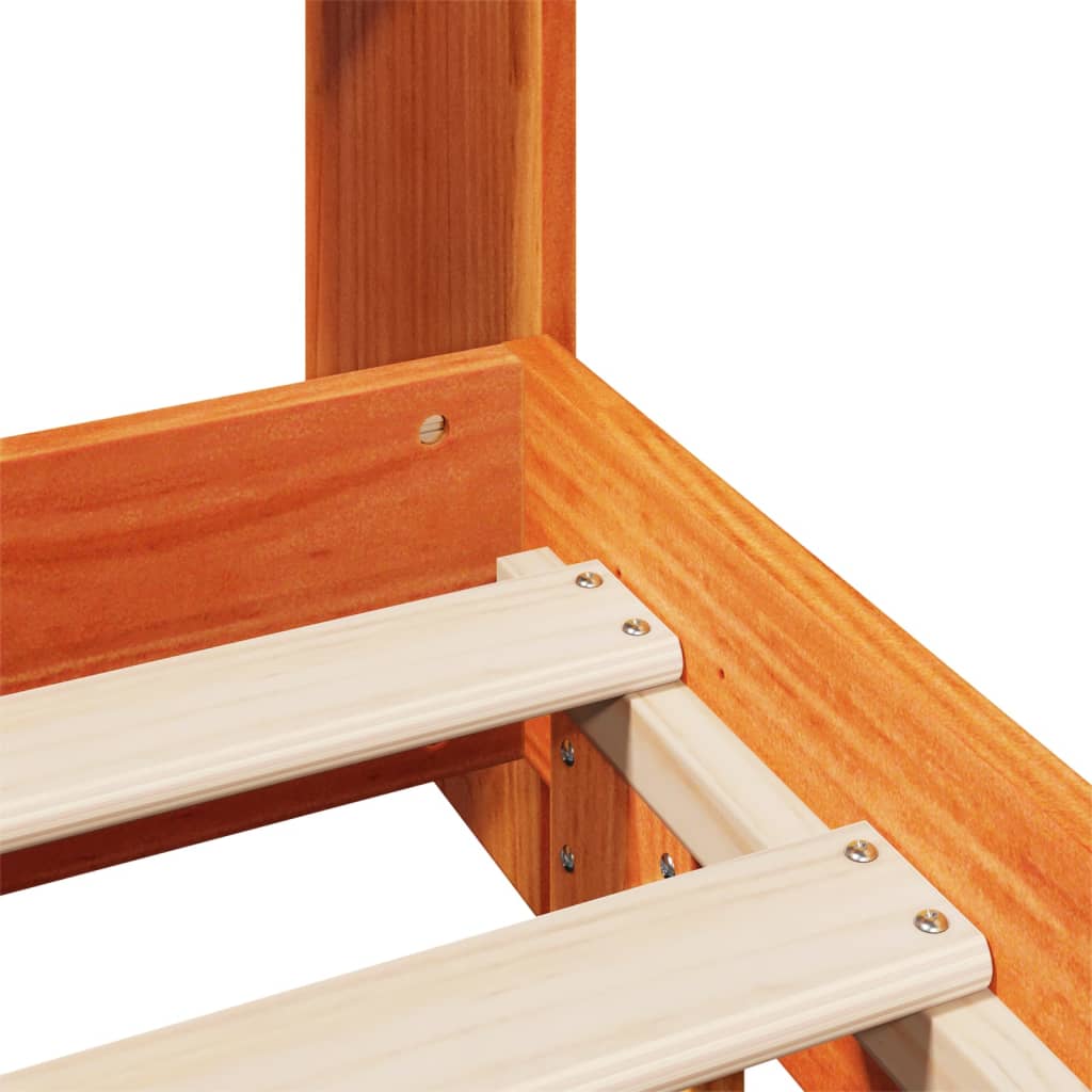 Bed Frame without Mattress Wax Brown 140x200 cm Solid Wood Pine