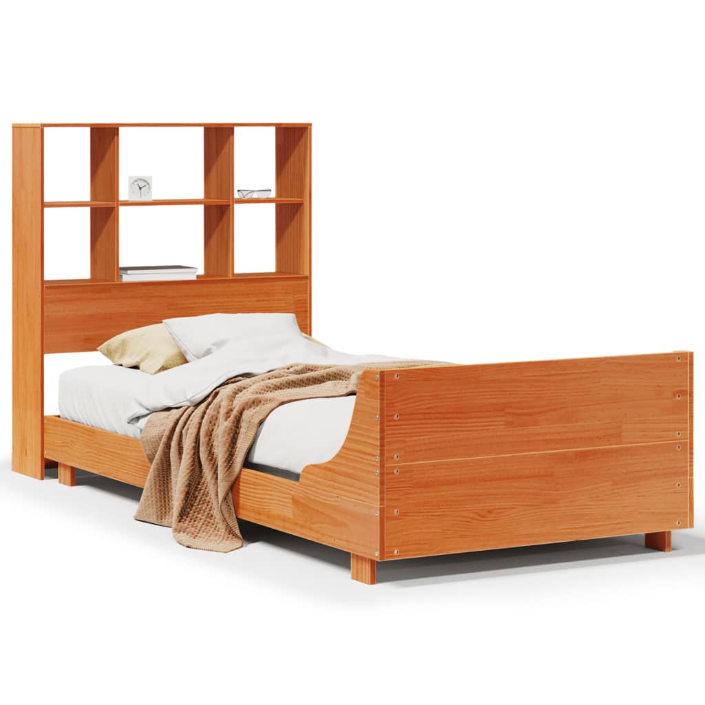 Bed Frame without Mattress Wax Brown 100x200 cm Solid Wood Pine