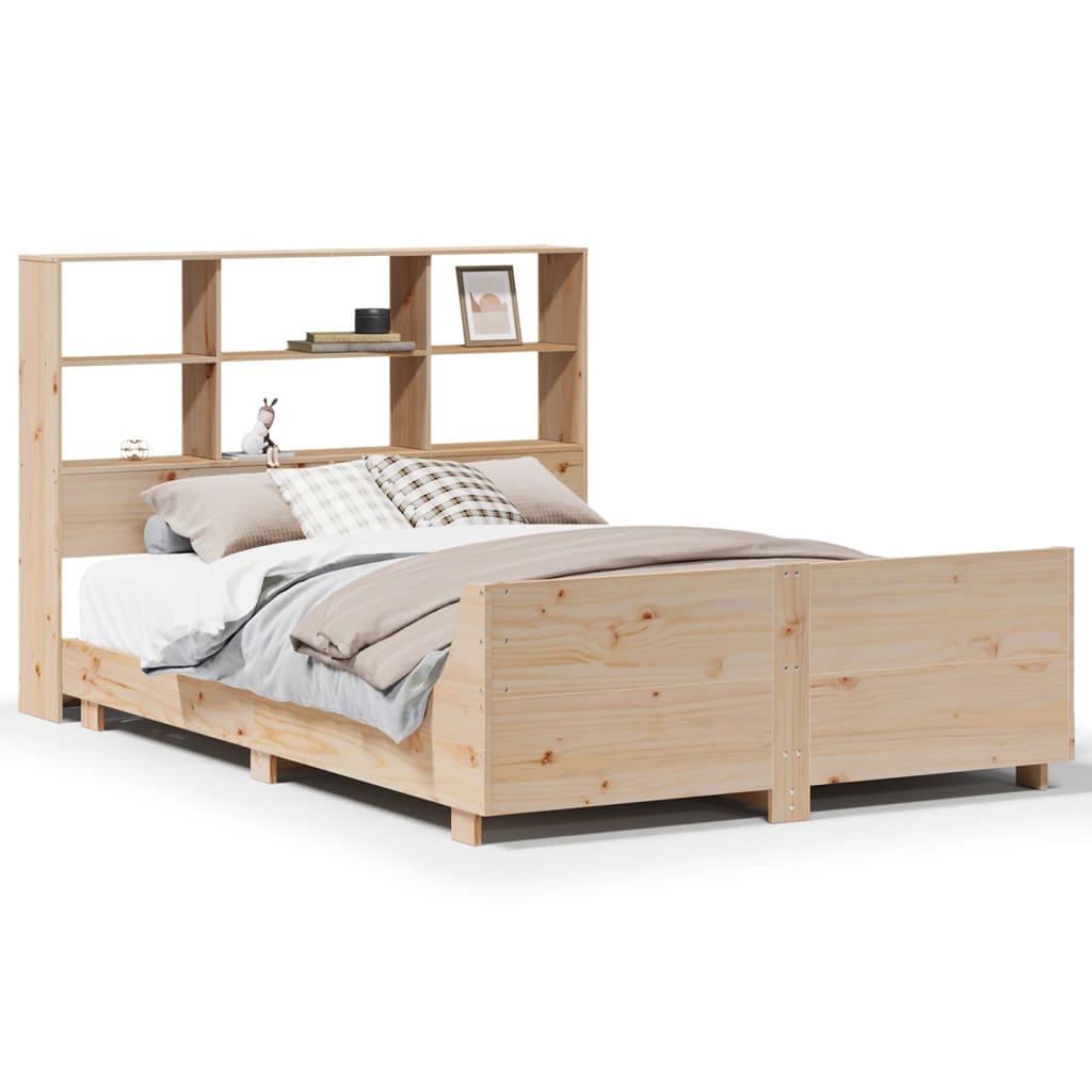 Bed Frame without Mattress 140x190 cm Solid Wood Pine