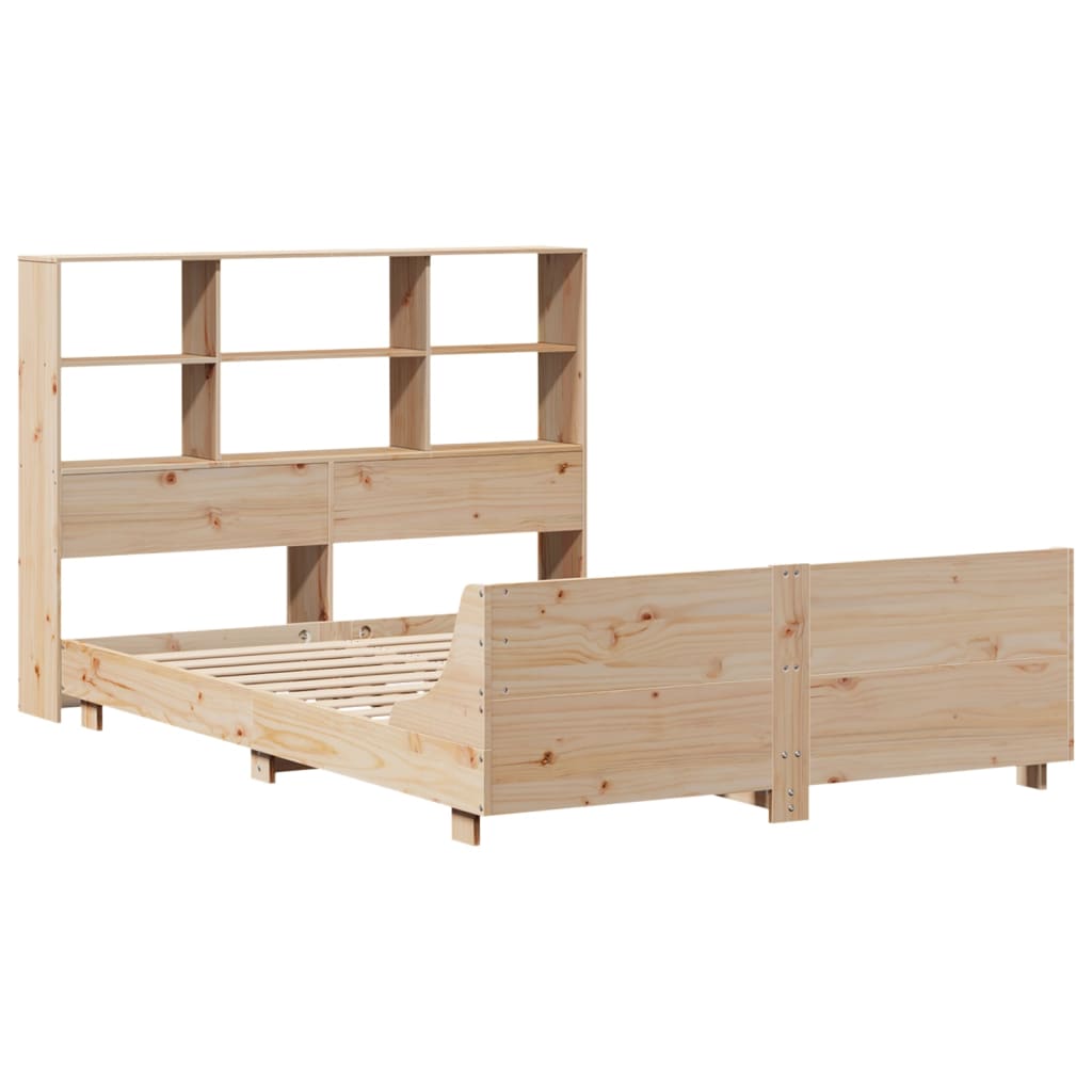 Bed Frame without Mattress 140x190 cm Solid Wood Pine