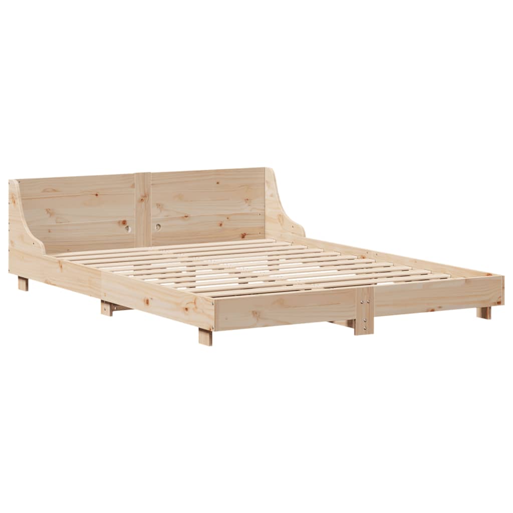 Bed Frame without Mattress 140x190 cm Solid Wood Pine
