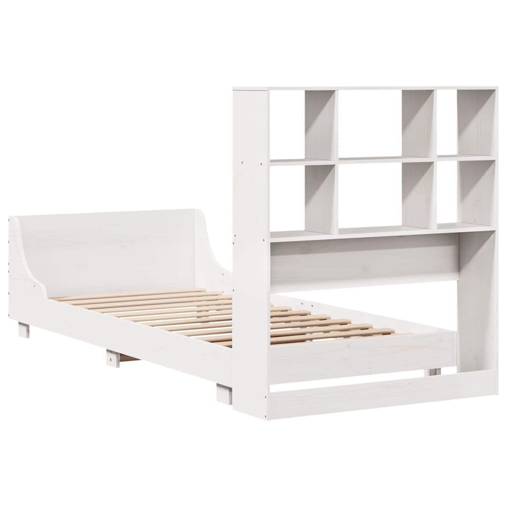 Bed Frame without Mattress White 90x190 cm Single Solid Wood Pine