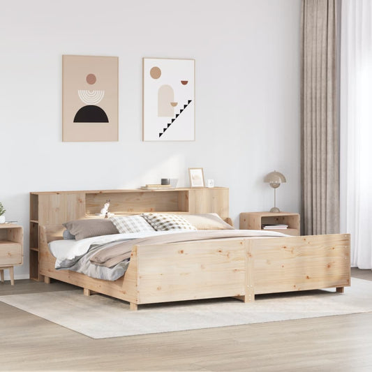Bed Frame without Mattress 200x200 cm Solid Wood Pine