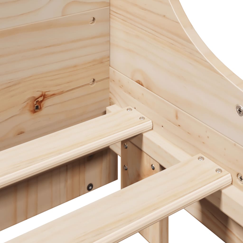 Bed Frame without Mattress 150x200 cm King Size Solid Wood Pine