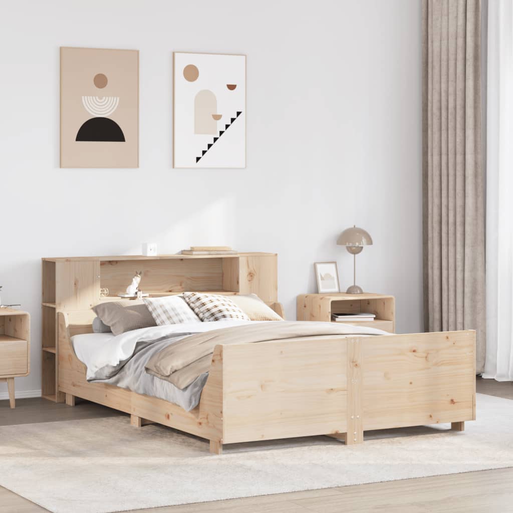 Bed Frame without Mattress 150x200 cm King Size Solid Wood Pine