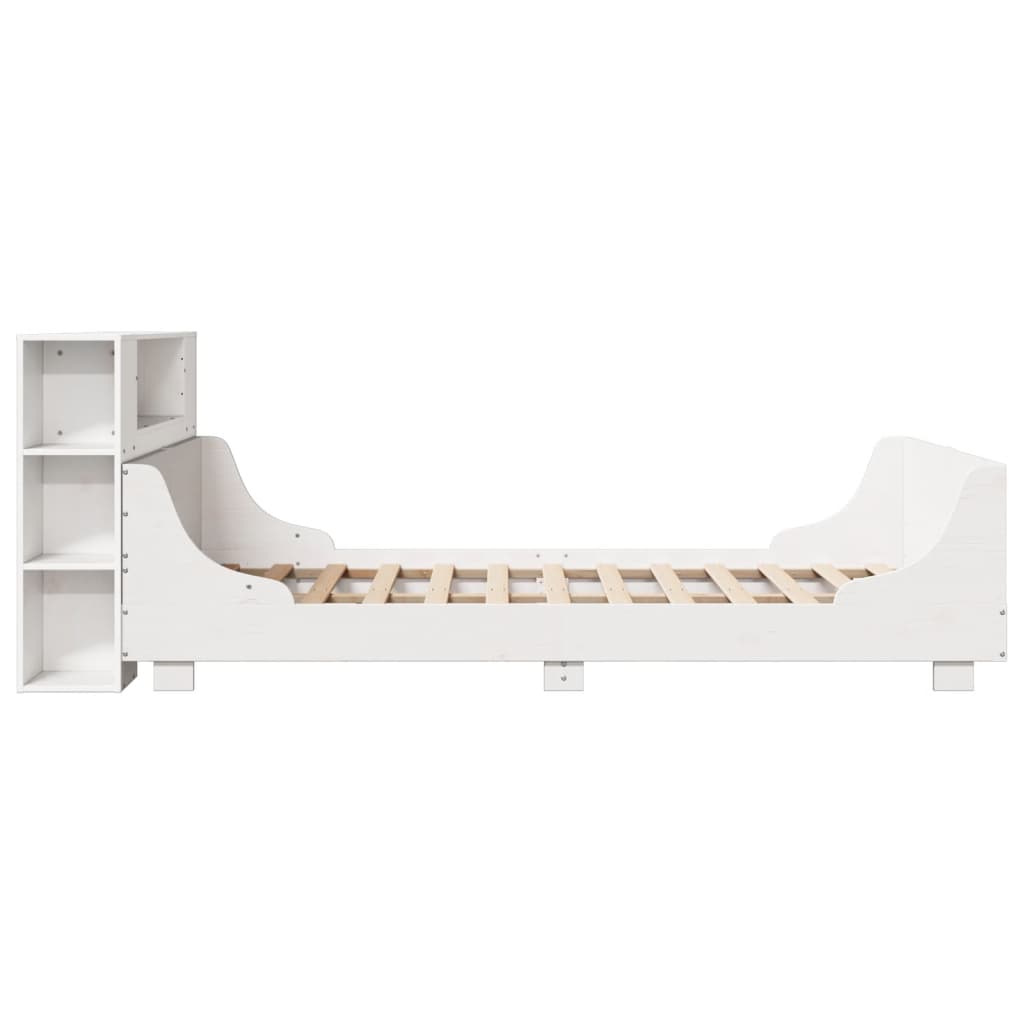 Bed Frame without Mattress White 120x190 cm Small Double Solid Wood Pine