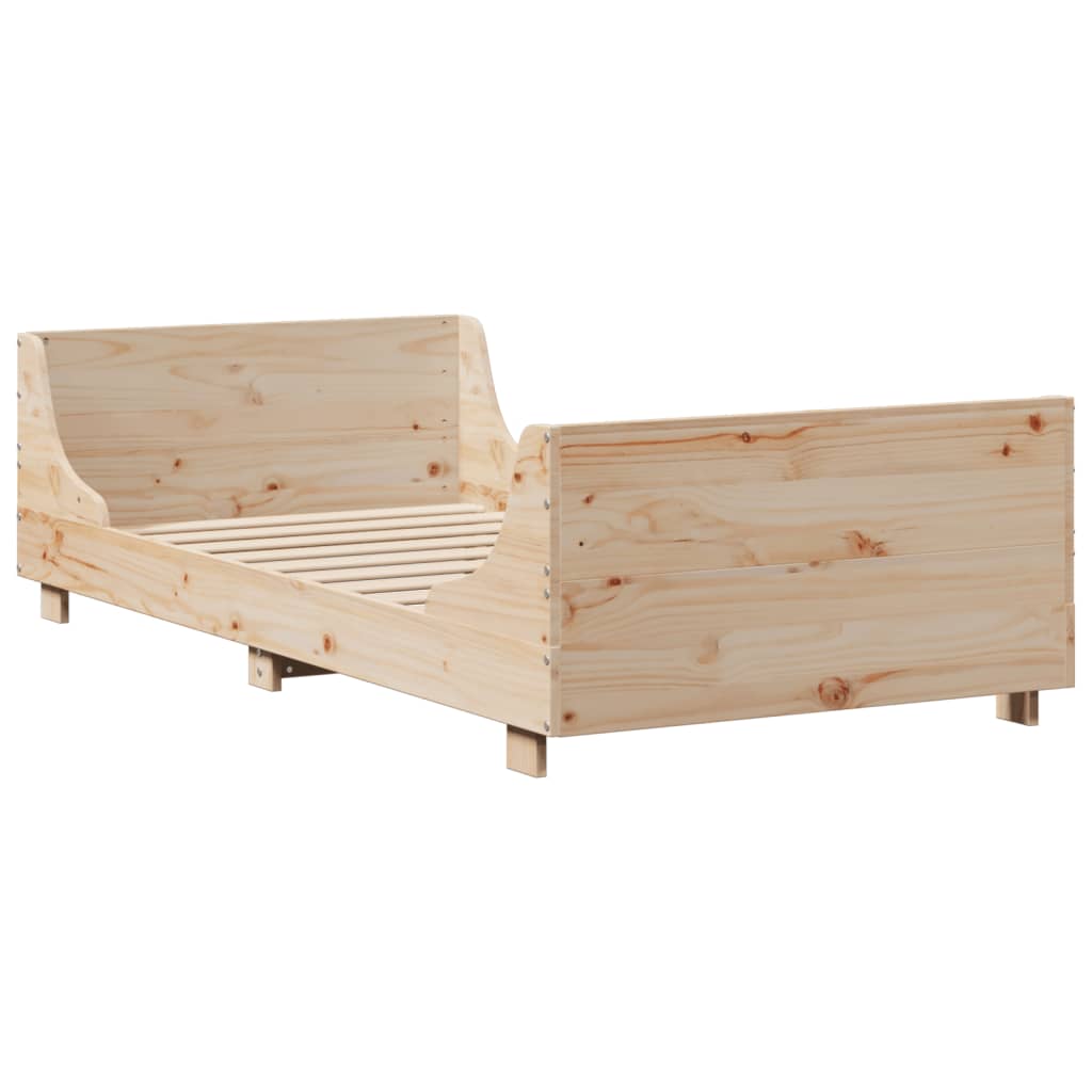 Bed Frame without Mattress 100x200 cm Solid Wood Pine