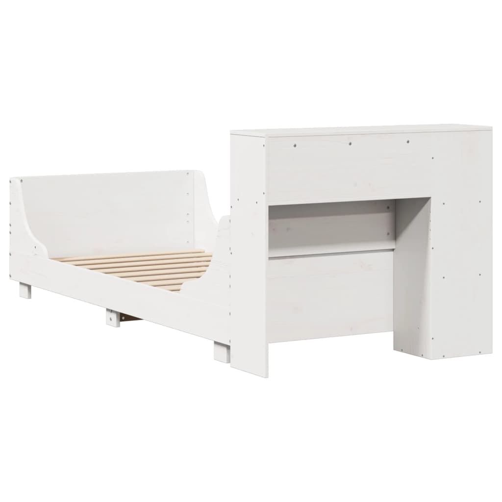 Bed Frame without Mattress White 75x190 cm Small Single Solid Wood Pine