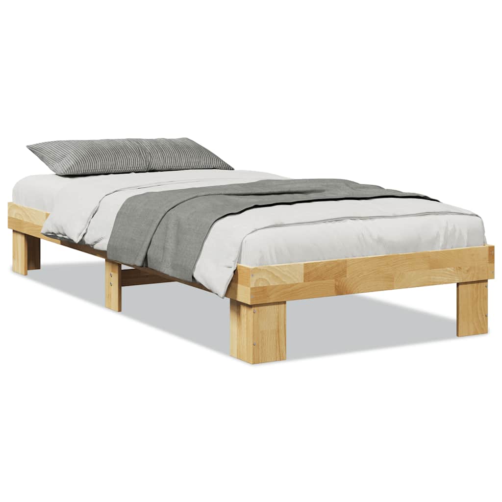 Bed Frame without Mattress 100x200 cm Solid Wood Oak